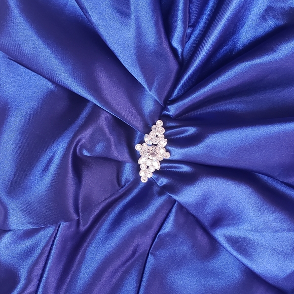 Jessica McClintock Gunne Sax 00s Blue strapless party dress sz 3 new years - Picture 2 of 13